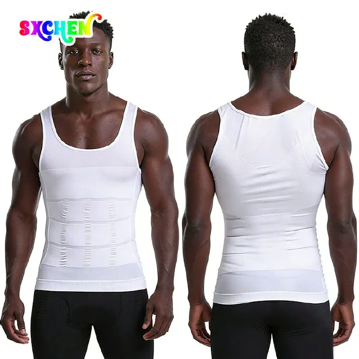 SXCHEN New Arrivals Men Slimming Underwear Body Shaper Waist Cincher Corset Men Shaper Vest Body Belly Waist Shapewear Tops Boy Holiday Party Birthday Gift Dad Husband Daily Event Office Cool Student