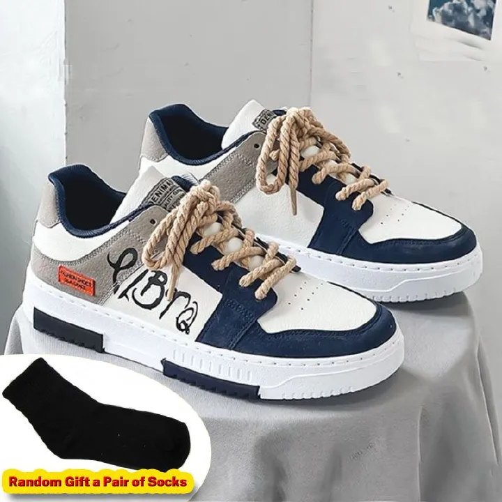 SXCHEN Men's Fashion Sneaker Shoes – Shoes Men Shoes Men Sneakers Men Casual Shoes Perforated Breathable Upper PU Artificial Leather Anti-slip Bold Chunky Sole Fashion & Leisure Wear Boy