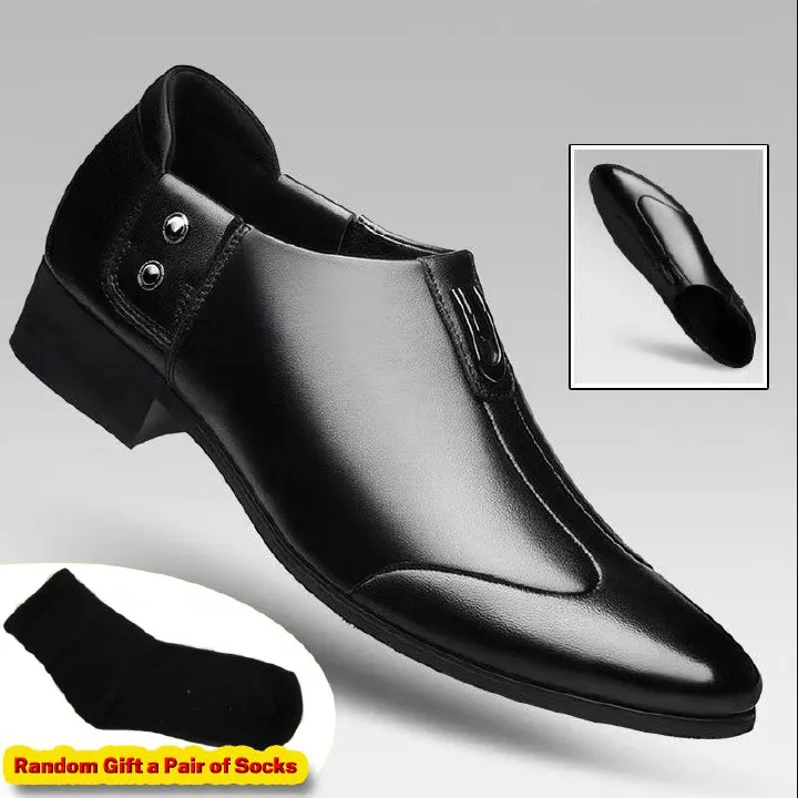 SXCHEN Men's Classic Oxford Shoes – Black Premium Leather Upper, Padded Insole, Non-Slip Rubber Sole,Decorative Metal Buckle, Pointed Toe Silhouette,Lightweight Construction, Suitable For Date Nights