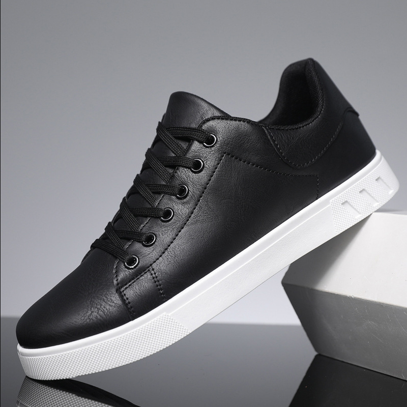 SXCHEN Men’s Minimalist Sneaker Shoes – Black Sleek Silhouette, Secure Lace-Up Closure, Padded Insole, Versatile Style, Minimalist Aesthetic,  Ideal For Urban Outings & All-Day Comfort