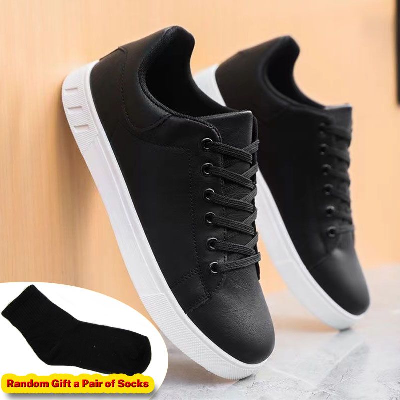 SXCHEN Men’s Minimalist Sneaker Shoes – Black Sleek Silhouette, Secure Lace-Up Closure, Padded Insole, Versatile Style, Minimalist Aesthetic,  Ideal For Urban Outings & All-Day Comfort