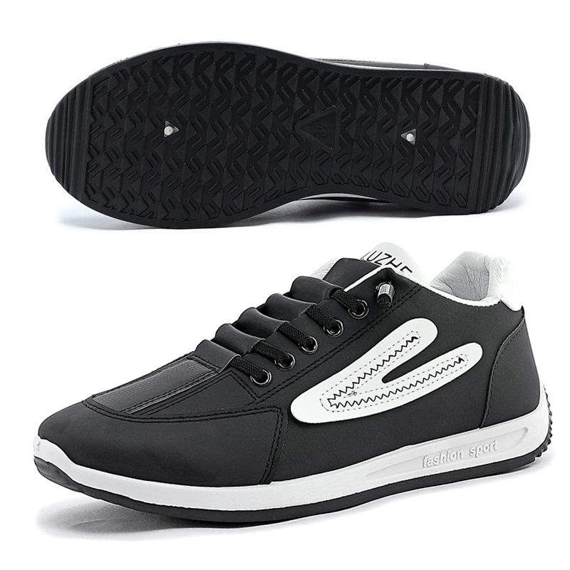 SXCHEN Men's Comfort Running Shoes – Black & White Lightweight Construction, Breathable Lining, Shock-Absorbing Sole, Suitable For Jogging & Everyday Casual Wear, All Sizes Available