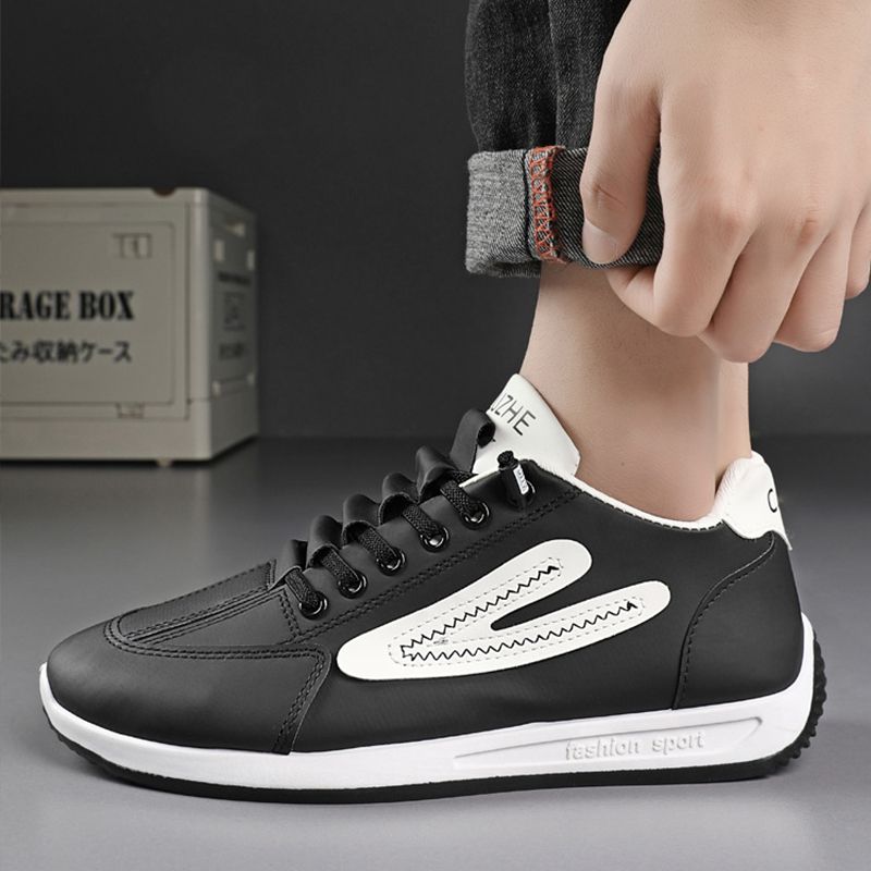 SXCHEN Men's Comfort Running Shoes – Black & White Lightweight Construction, Breathable Lining, Shock-Absorbing Sole, Suitable For Jogging & Everyday Casual Wear, All Sizes Available