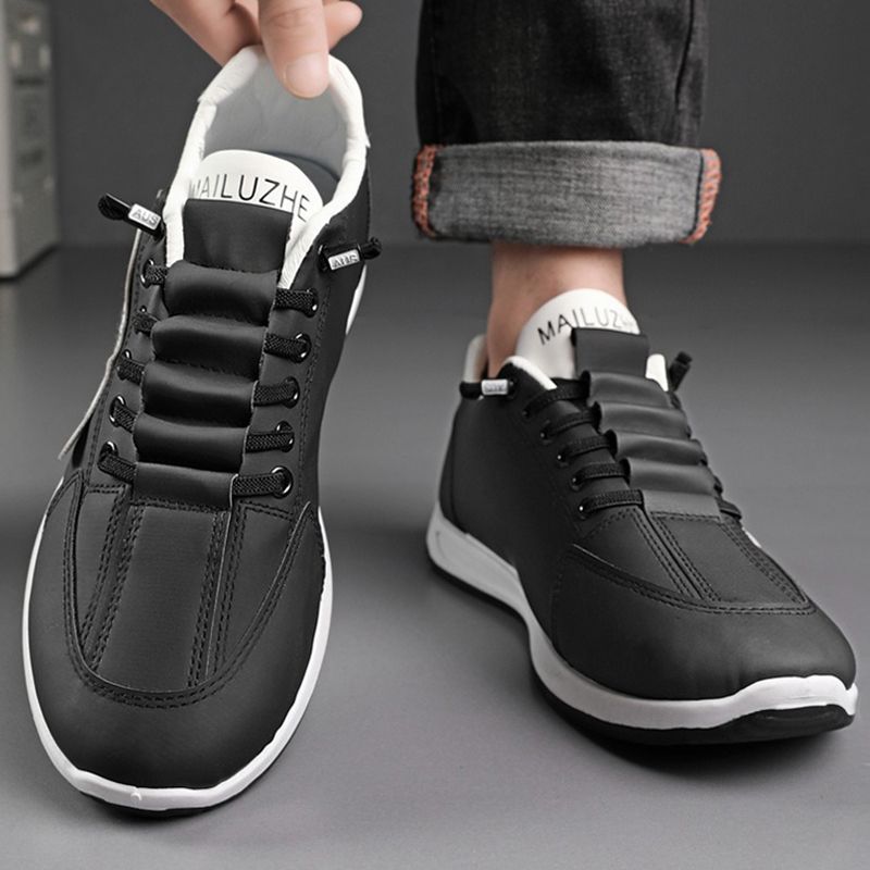 SXCHEN Men's Comfort Running Shoes – Black & White Lightweight Construction, Breathable Lining, Shock-Absorbing Sole, Suitable For Jogging & Everyday Casual Wear, All Sizes Available