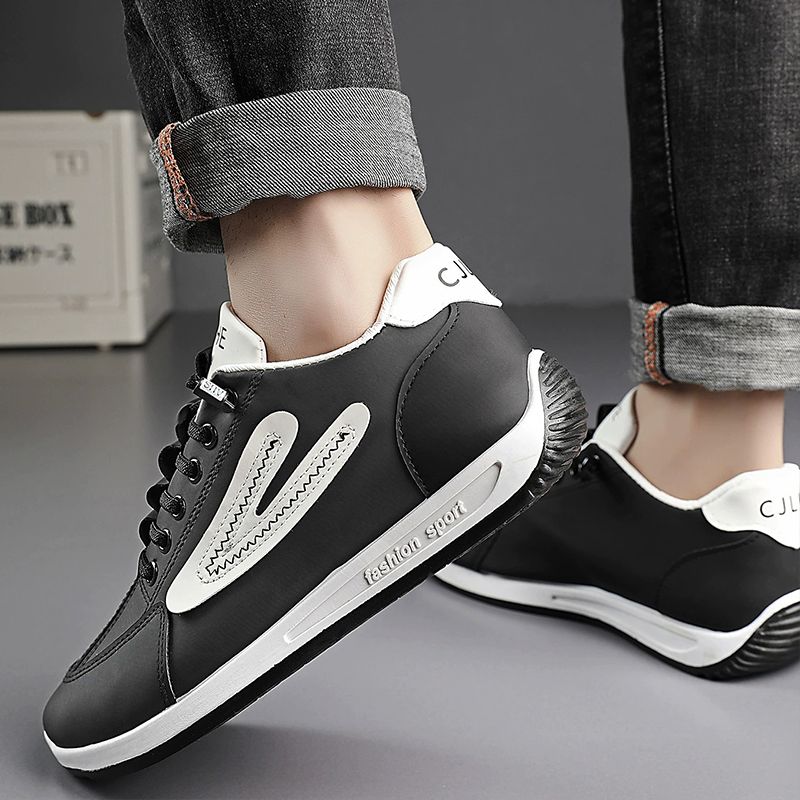 SXCHEN Men's Comfort Running Shoes – Black & White Lightweight Construction, Breathable Lining, Shock-Absorbing Sole, Suitable For Jogging & Everyday Casual Wear, All Sizes Available