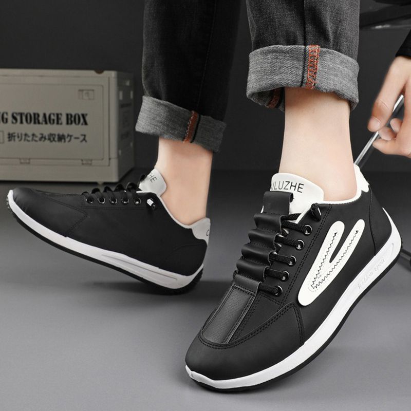 SXCHEN Men's Comfort Running Shoes – Black & White Lightweight Construction, Breathable Lining, Shock-Absorbing Sole, Suitable For Jogging & Everyday Casual Wear, All Sizes Available