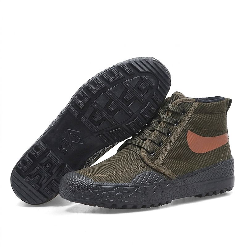 SXCHEN Men's Tactical Work Boots – Olive Green With Durable Stitching, Non-Slip Traction Sole, Ideal For Construction, Field Work & All-Day Comfort, All Sizes Available