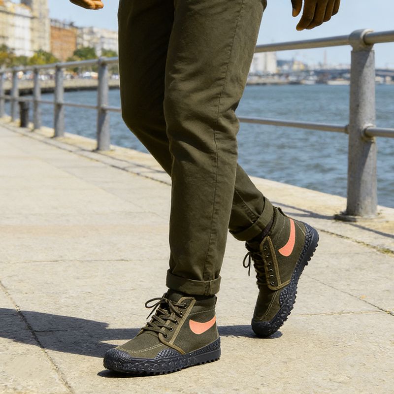 SXCHEN Men's Tactical Work Boots – Olive Green With Durable Stitching, Non-Slip Traction Sole, Ideal For Construction, Field Work & All-Day Comfort, All Sizes Available
