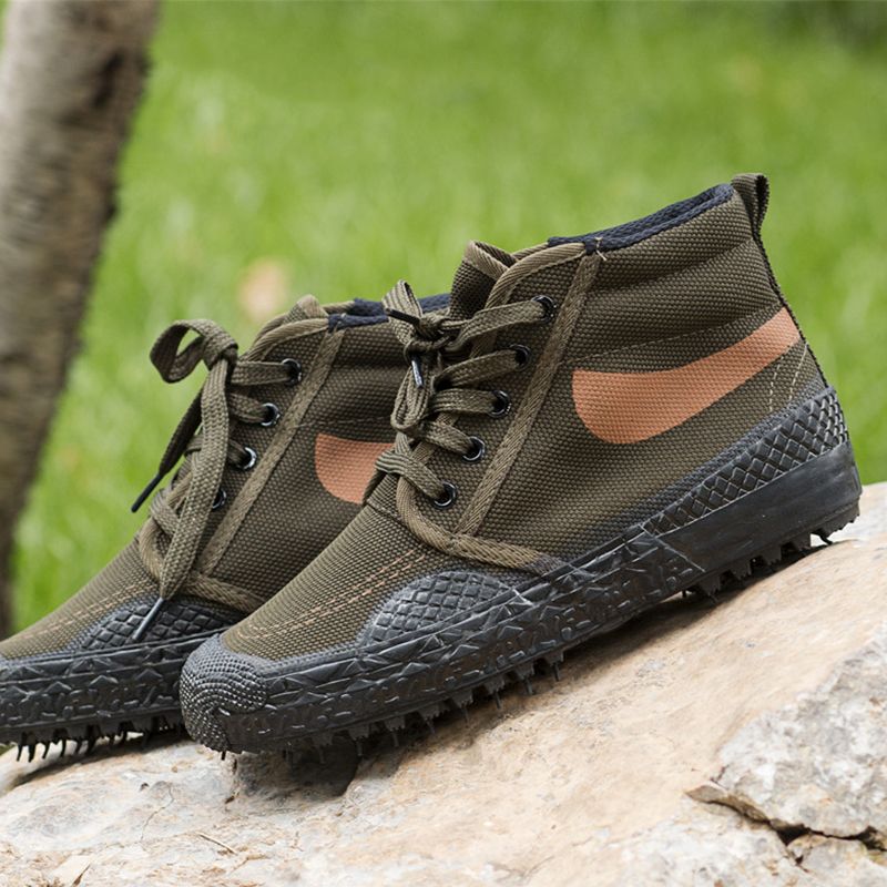 SXCHEN Men's Tactical Work Boots – Olive Green With Durable Stitching, Non-Slip Traction Sole, Ideal For Construction, Field Work & All-Day Comfort, All Sizes Available