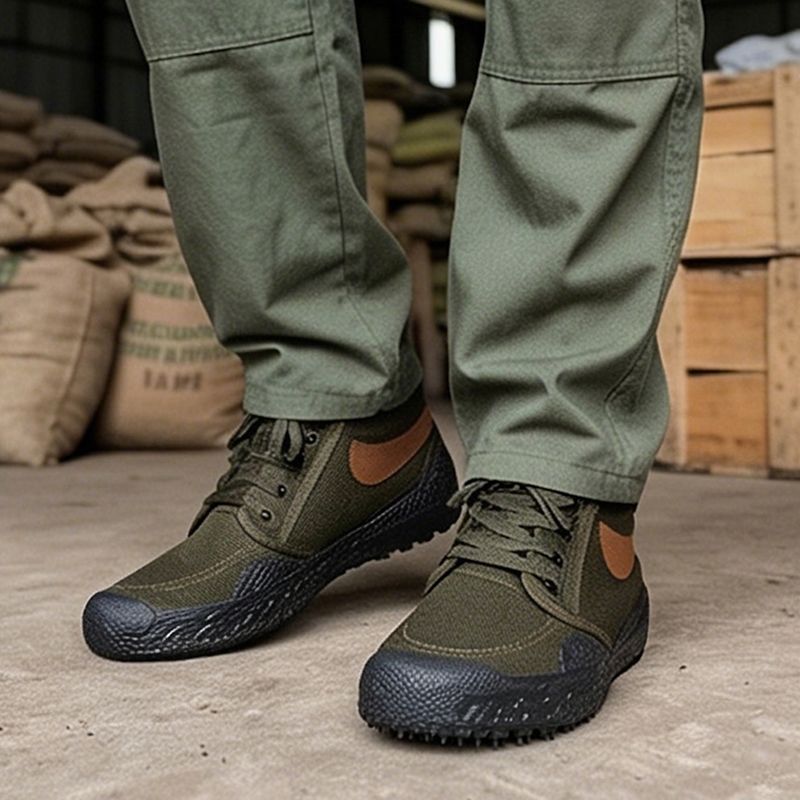 SXCHEN Men's Tactical Work Boots – Olive Green With Durable Stitching, Non-Slip Traction Sole, Ideal For Construction, Field Work & All-Day Comfort, All Sizes Available