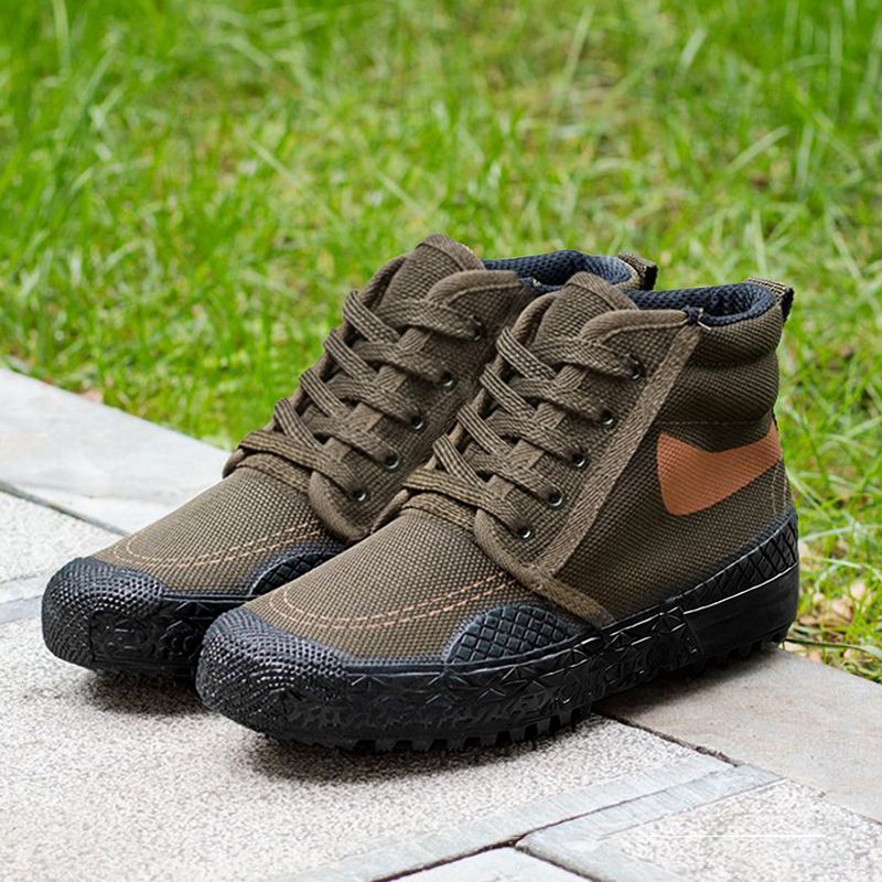 SXCHEN Men's Tactical Work Boots – Olive Green With Durable Stitching, Non-Slip Traction Sole, Ideal For Construction, Field Work & All-Day Comfort, All Sizes Available