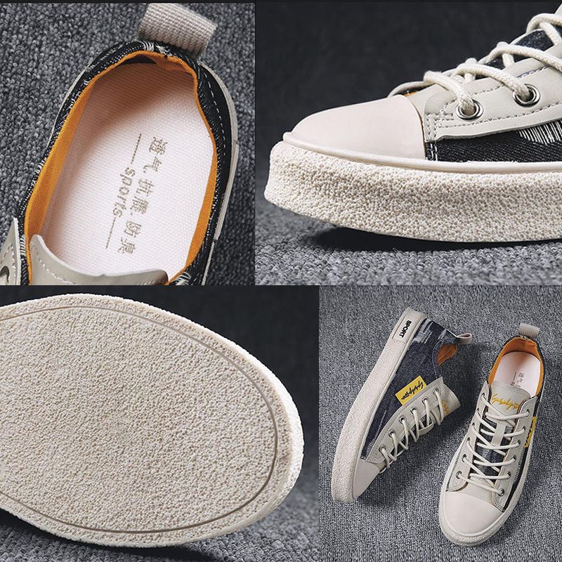 SXCHEN Men's Fashion Canvas Shoes – Dark Blue Breathable Upper,Cushioned Insole, Flexible Traction Sole, Perfect For Travel & Elevating Casual Outfits