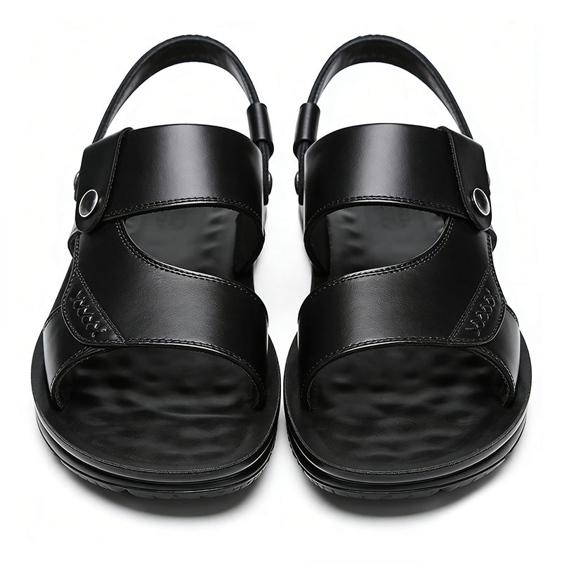 SXCHEN Men's Trendy Outdoor Sandals –Black With Rugged Traction Sole, Adjustable Closure,Breathable Design, Suitable For Beach Trips & Relaxed Outfits