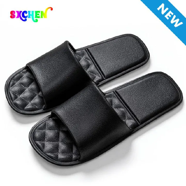 SXCHEN Unisex Stylish Slippers – Black, Minimalist Design, Foldable, Sturdy And Durable, Suitable For Poolside, Spa, And Casual Wear.All Sizes Available
