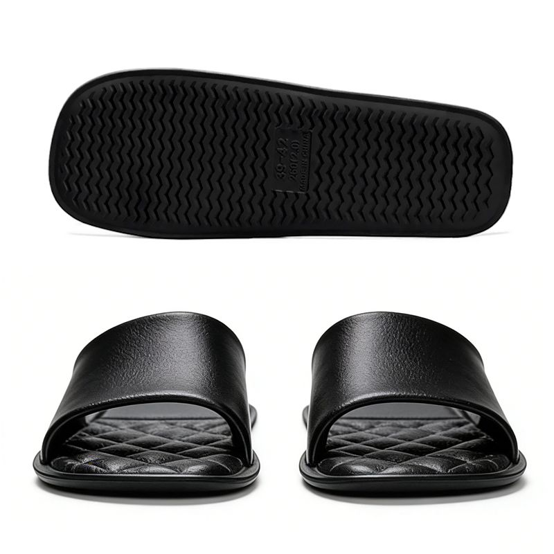 SXCHEN Unisex Stylish Slippers – Black, Minimalist Design, Foldable, Sturdy And Durable, Suitable For Poolside, Spa, And Casual Wear.All Sizes Available