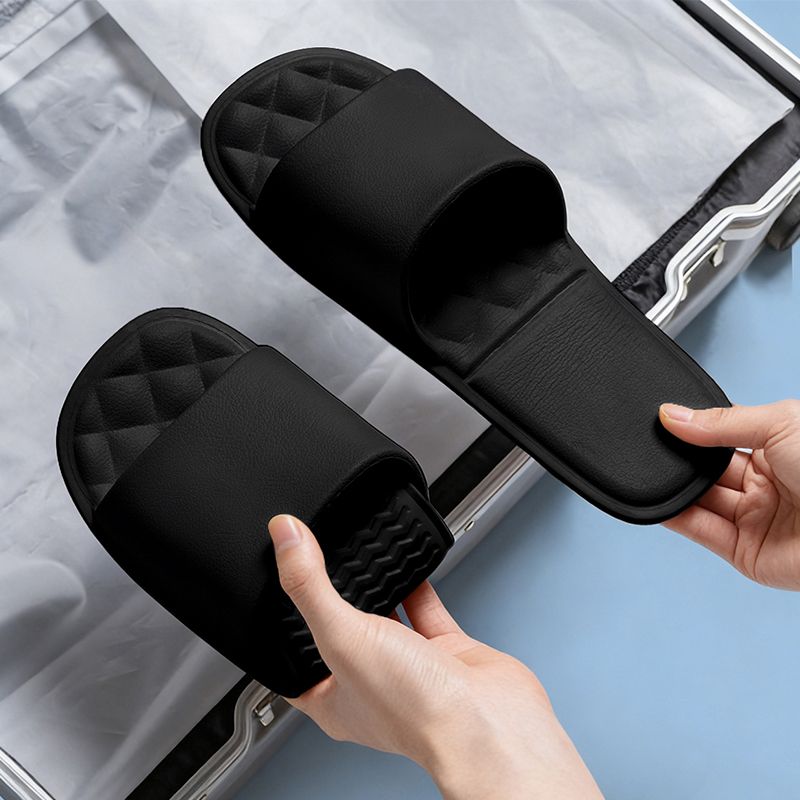 SXCHEN Unisex Stylish Slippers – Black, Minimalist Design, Foldable, Sturdy And Durable, Suitable For Poolside, Spa, And Casual Wear.All Sizes Available