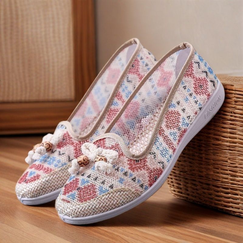 SXCHEN Women's Casual Mesh Shoes – Red & Blue With Easy Slip-On Design, Lightweight Construction, Perfect For All-Day Wear at Family Outings & Social Gatherings, All Sizes Available