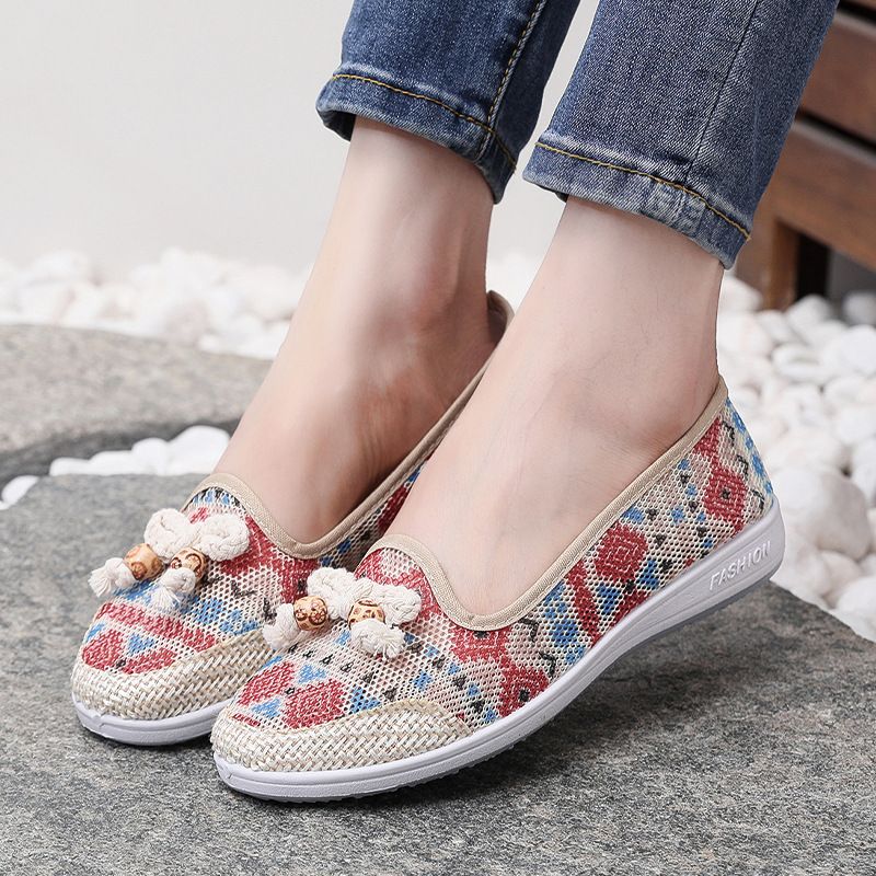 SXCHEN Women's Casual Mesh Shoes – Red & Blue With Easy Slip-On Design, Lightweight Construction, Perfect For All-Day Wear at Family Outings & Social Gatherings, All Sizes Available