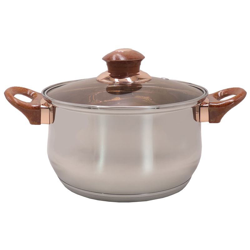 12PCS /Set  Stainless Steel  Non-Stick Cookware Set Sufuria Cooking Pots  Suitable for induction cooker 16cm Saucepan + 16CM/18CM/20CM/24CM Casserole +24CM Fryp an with Lids