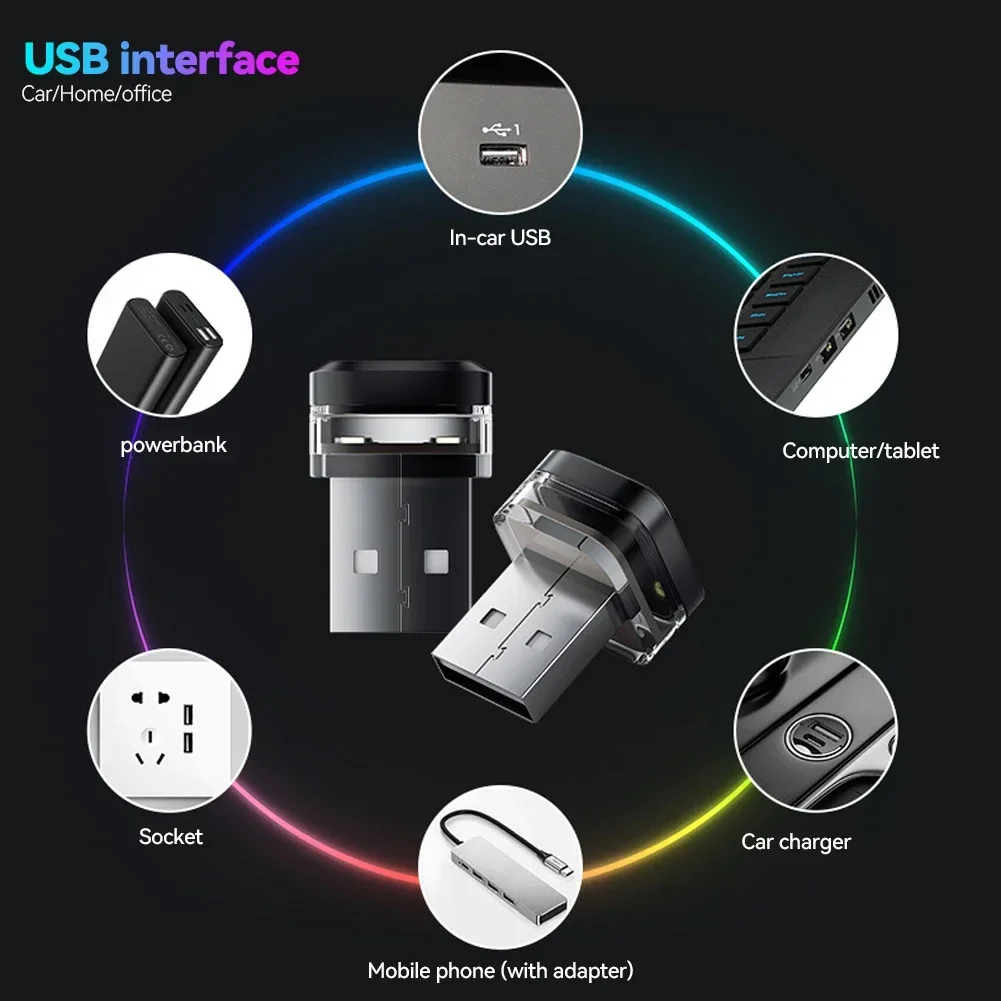 1x Car USB Led Light mood lamp Plug Play Universal LED interior Atmosphere Light Auto Reading Lamp Decorations Decorative Strip