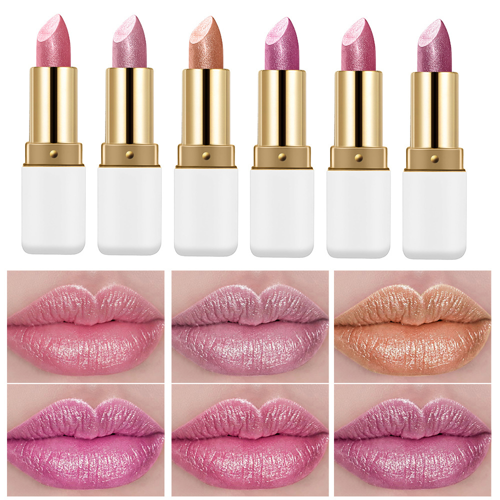 Pearlescent Lipstick Waterproof Sparkling Moisturizing Long-lasting Hydrating Pearlescent Lipstick view 4