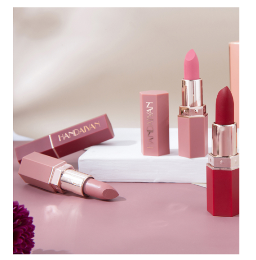 6-Color Matte Lipstick Set, Non-Fading, Non-Stick Cup Long-Lasting Velvet Finish, Smooth Matte Lip Color Waterproof Smudge-proof