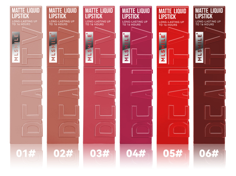 Multi-color matte lasting lip gloss lip gloss, non-greasy, non-fading, high-end warm colors, rich makeup liquid lipstick.