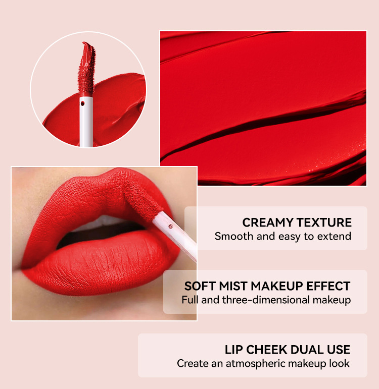 Multi-color matte lasting lip gloss lip gloss, non-greasy, non-fading, high-end warm colors, rich makeup liquid lipstick.