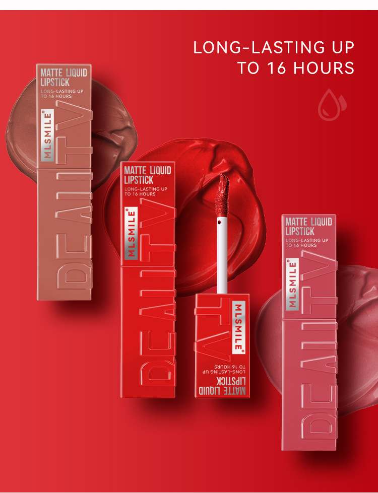 Multi-color matte lasting lip gloss lip gloss, non-greasy, non-fading, high-end warm colors, rich makeup liquid lipstick.