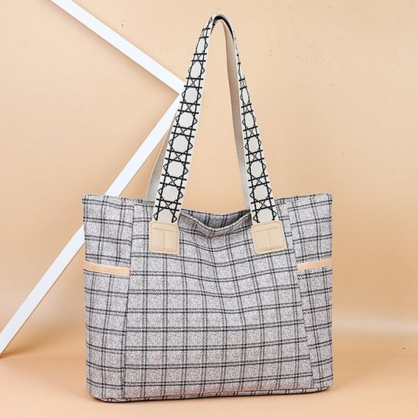 Shoulder Bags Ladies fine work lattice simple fashion elegant temperament shopping shopping travel work shoulder bag