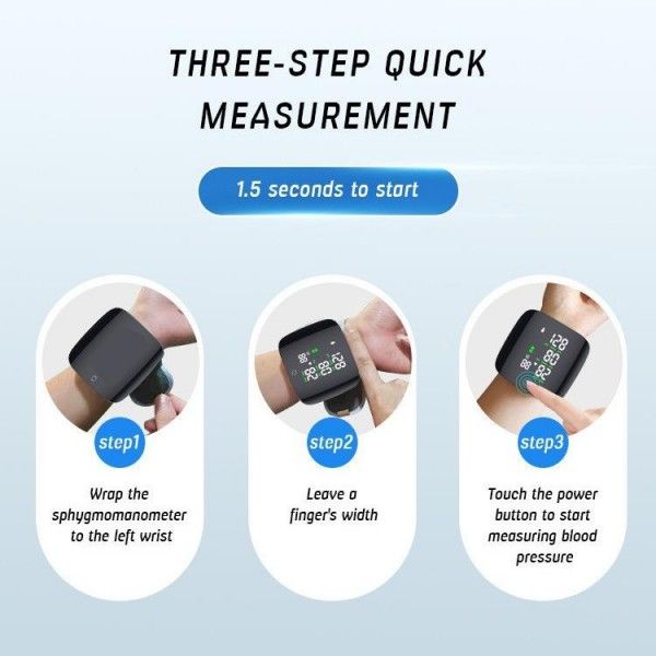 Rechargeable Wrist Blood Pressure Monitor For Medical Grade Precision Measurement Health Tests