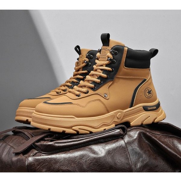 Men's High Help Wear Fashion Non-Slip Labor Protection Casual Martens Boots Ankle & Bootie