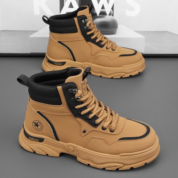 Men's High Help Wear Fashion Non-Slip Labor Protection Casual Martens Boots Ankle & Bootie