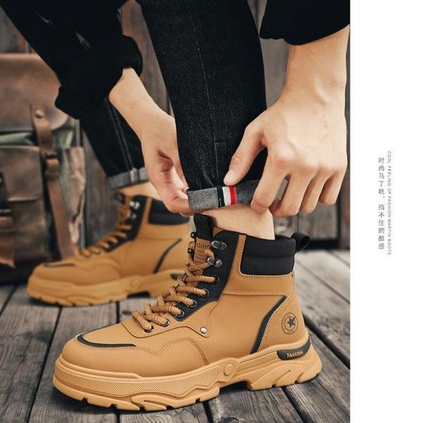 Men's High Help Wear Fashion Non-Slip Labor Protection Casual Martens Boots Ankle & Bootie