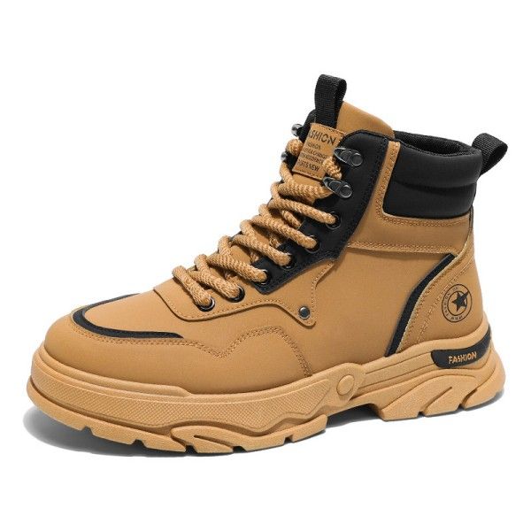 Men's High Help Wear Fashion Non-Slip Labor Protection Casual Martens Boots Ankle & Bootie