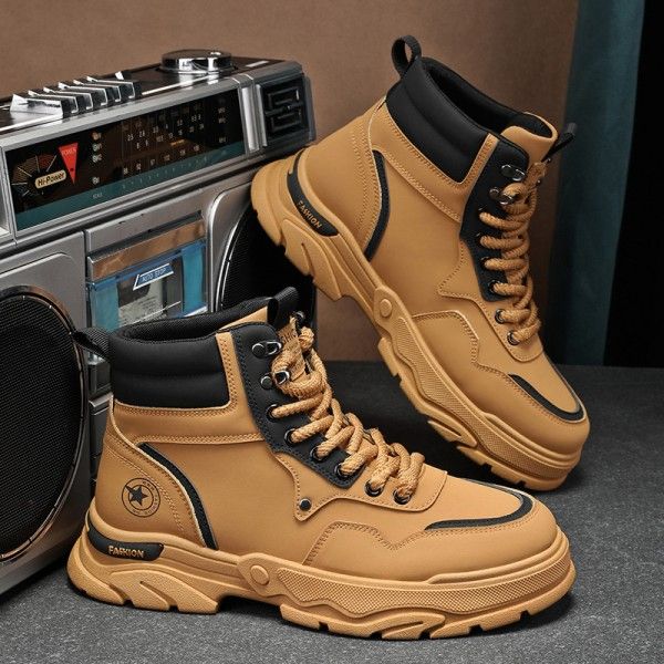 Men's High Help Wear Fashion Non-Slip Labor Protection Casual Martens Boots Ankle & Bootie