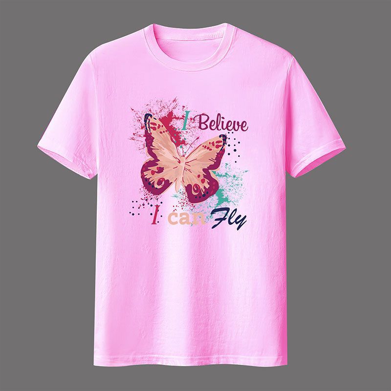 New men's round collar printed trend T-shirt
