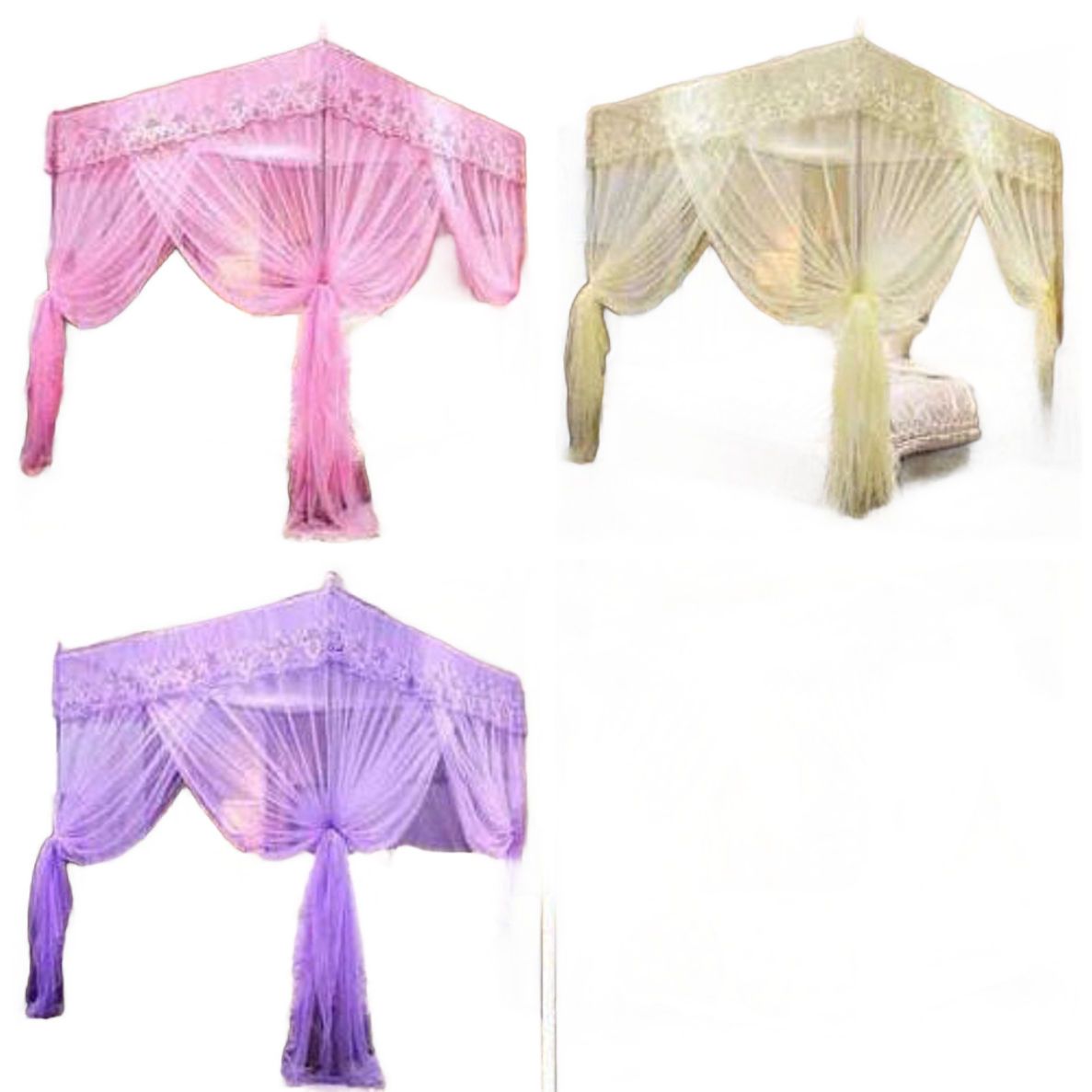 4 Stands Mosquito Net With Portable Metallic Stand
Get this portable light weight Mosquito net with light weight metallic stands ,suitable for a 4*5, 5*6 and 6*6 bed.