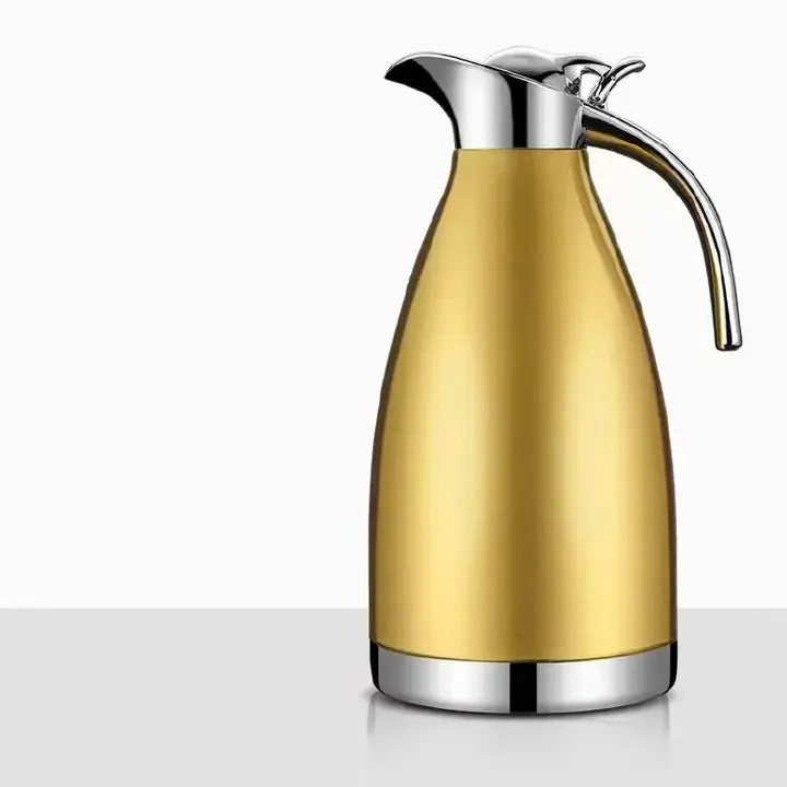 Nice One 2.0L Gold Stainless Steel Vacuum Jug Coffee Pot Vacuum Flask Thermos  (VFS-023-2.00L )