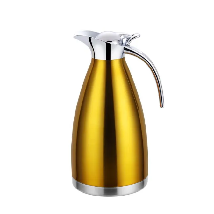 Nice One 2.0L Gold Stainless Steel Vacuum Jug Coffee Pot Vacuum Flask Thermos  (VFS-023-2.00L )