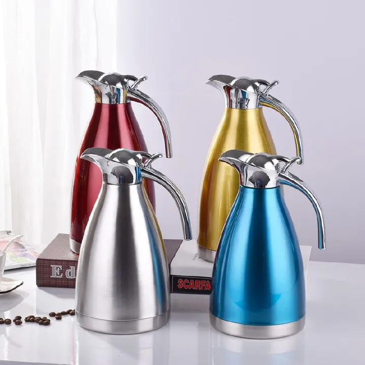 Nice One 2.0L Gold Stainless Steel Vacuum Jug Coffee Pot Vacuum Flask Thermos  (VFS-023-2.00L )