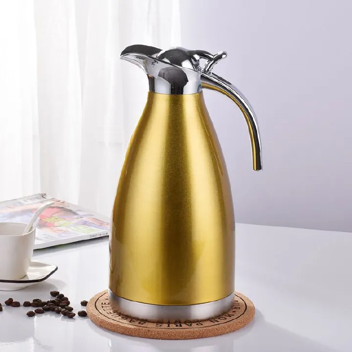 Nice One 2.0L Gold Stainless Steel Vacuum Jug Coffee Pot Vacuum Flask Thermos  (VFS-023-2.00L )
