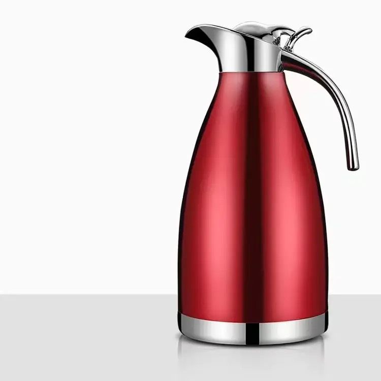 Nice One 1PC 2.0L Red Stainless Steel Vacuum Jug Coffee Pot Vacuum Flask Thermos  (VFS-023-2.00L )