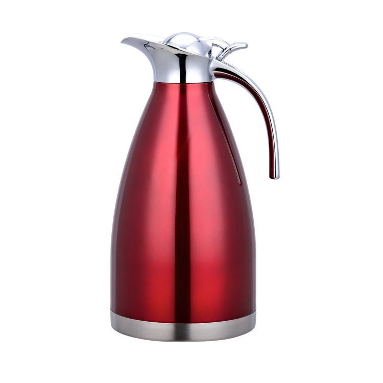 Nice One 1PC 2.0L Red Stainless Steel Vacuum Jug Coffee Pot Vacuum Flask Thermos  (VFS-023-2.00L )