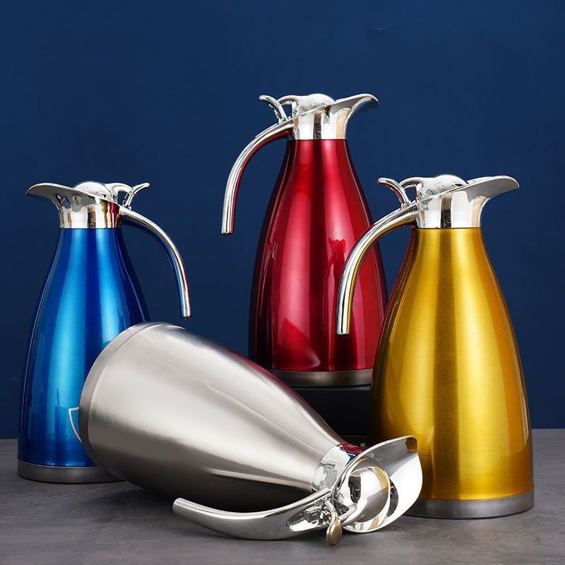 Nice One 1PC 2.0L Red Stainless Steel Vacuum Jug Coffee Pot Vacuum Flask Thermos  (VFS-023-2.00L )