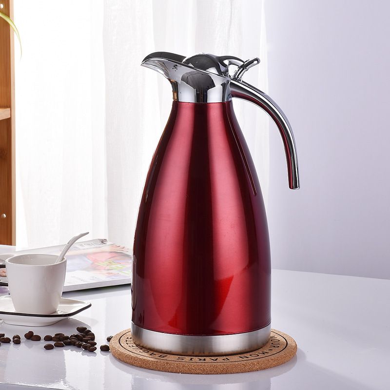 Nice One 1PC 2.0L Red Stainless Steel Vacuum Jug Coffee Pot Vacuum Flask Thermos  (VFS-023-2.00L )