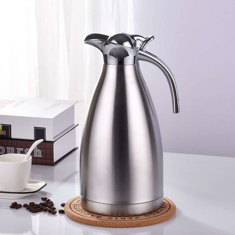 Nice One 1PC 2.0L Silver Stainless Steel Vacuum Jug Coffee Pot Vacuum Flask Thermos  (VFS-023-2.00L )