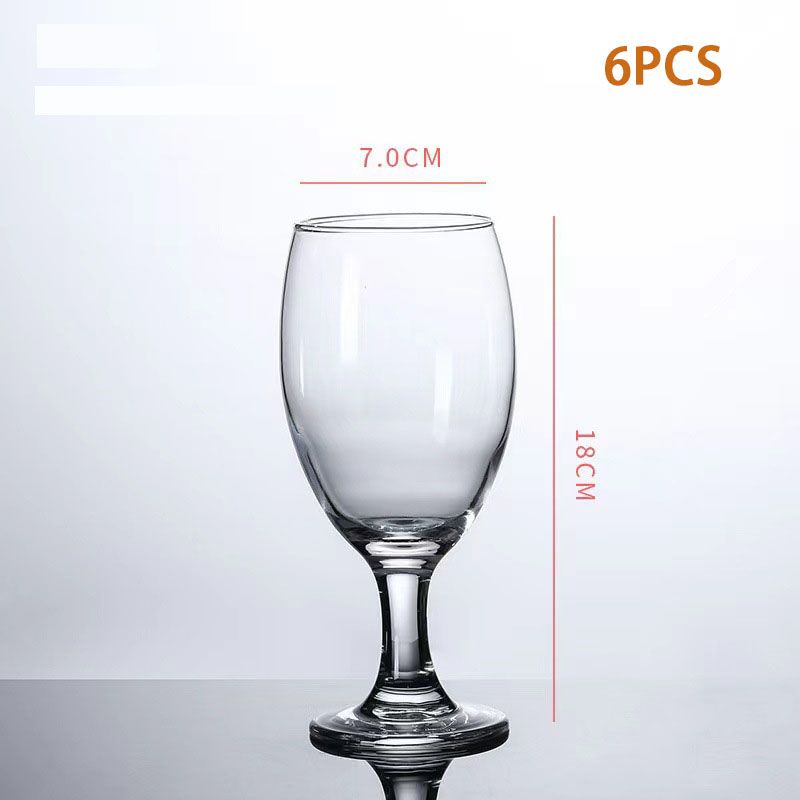 [Promotion] 6PCS 250ML  Red Wine Glasses Sets, Durable Drinking Cups, Lead-Free Glass Gift Set, Drinkware Kitchen Glasses for Cocktail, Beer, Wine, Whiskey, Water (GL3057 GLASS CUP )