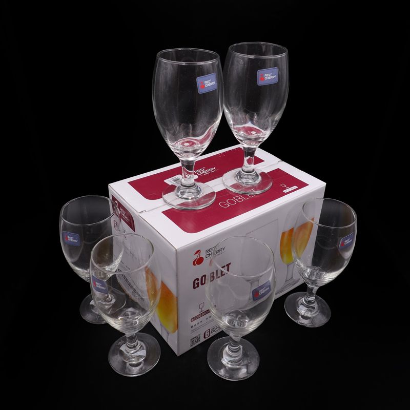 [Promotion] 6PCS 250ML  Red Wine Glasses Sets, Durable Drinking Cups, Lead-Free Glass Gift Set, Drinkware Kitchen Glasses for Cocktail, Beer, Wine, Whiskey, Water (GL3057 GLASS CUP )