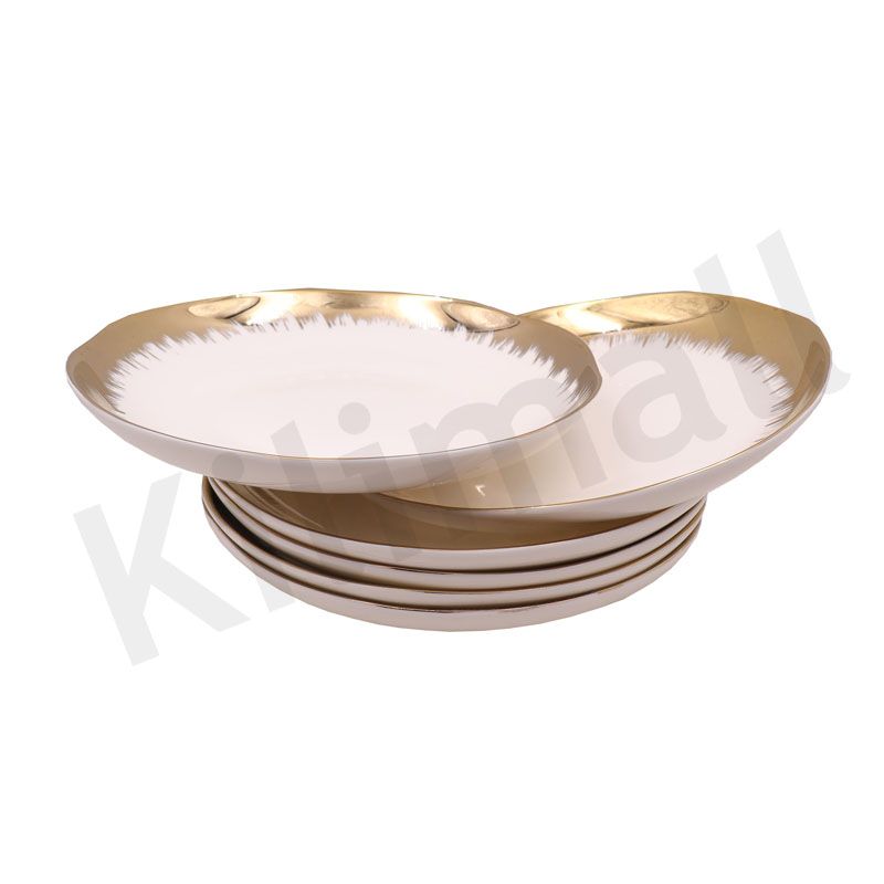 【Promotion】Nice One 6PCS 8inch Classique  Porcelain Dinner Dish Plates （HKSJB-PLATE-8-1 8 INACH）